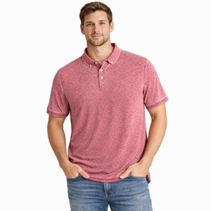 NWT International Report Men’s Red Print Polo Shirt Large